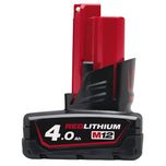 MILWAUKEE M12 12V 4.0 AH RED LITHIUM BATTERY - M12B4
